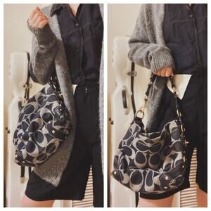 Coach Carly Blue Denim Signature Hobo Bag 12578 Vintage